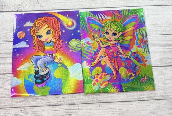 Lisa Frank Other - Lisa Frank Lot Of 2 Glitter Pocket Folders Unpunched New
